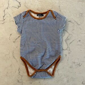 Baxter & Bayard 100% Organic Cotton Onesie - Blue/White Pinstripe - 9-12M